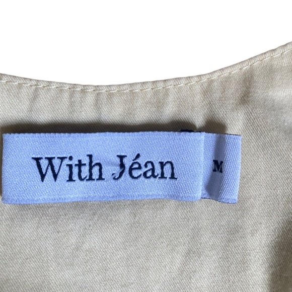 With Jean Butter Yellow Scoop Neck Crop Top Sleeveless Summer Essential - Picture 6 of 8